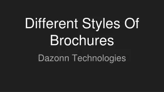 different styles of brochures