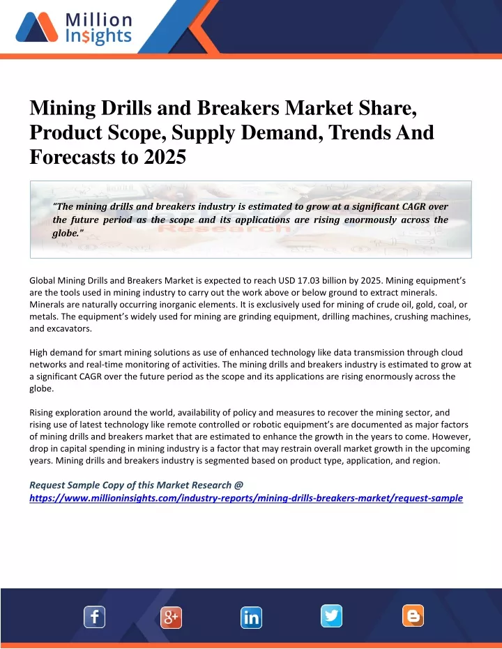 mining drills and breakers market share product