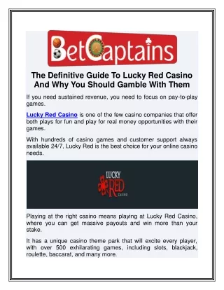 The Definitive Guide To Lucky Red Casino And Why You Should Gamble With Them (1)