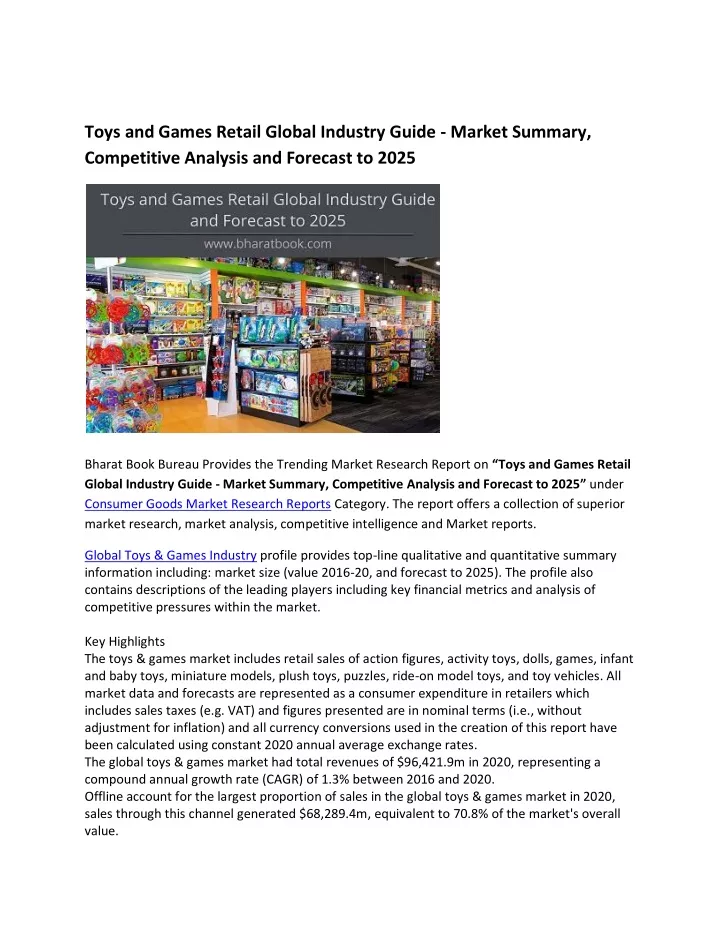toys and games retail global industry guide