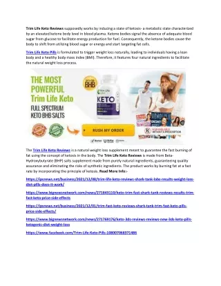 Trim Life Keto Reviews | Trim Life Keto Pills | Trim Life Keto