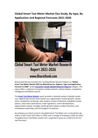 global smart taxi meter market size study by type