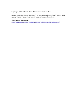 top largest retained search firms retained