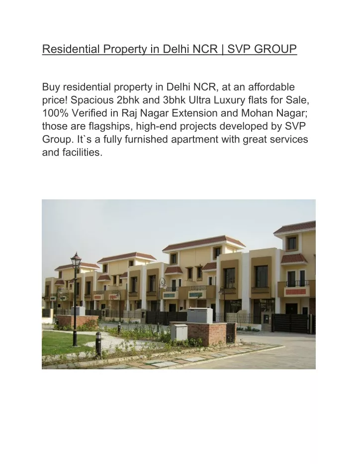 residential property in delhi ncr svp group