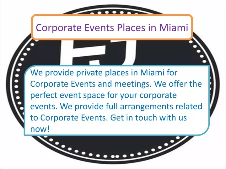 corporate events places in miami