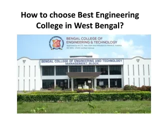 How to choose Best Engineering College in West