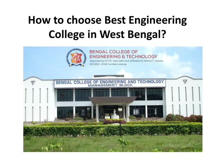 how to choose best engineering college in west bengal