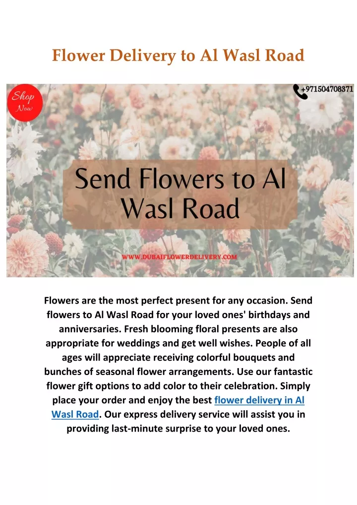 flower delivery to al wasl road