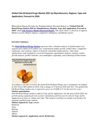 global fish oil based drugs market 2021