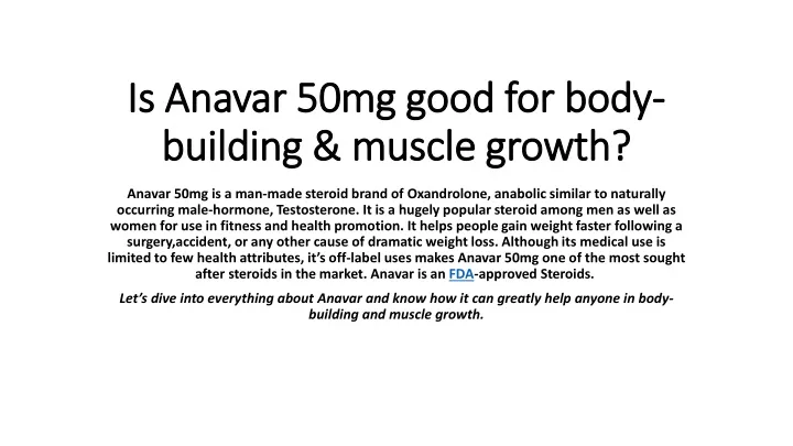 is anavar 50mg good for body building muscle growth