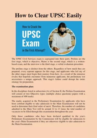 how to clear upsc easily