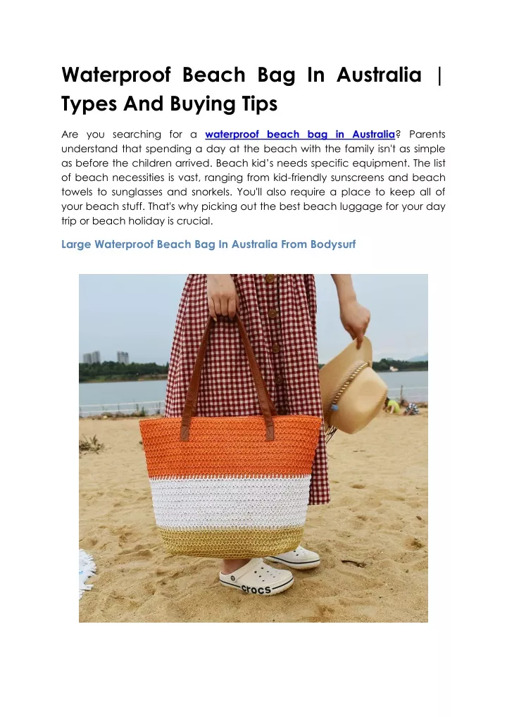 waterproof beach bag in australia types