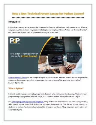 How to Get Into Python Course From a Non Technical?