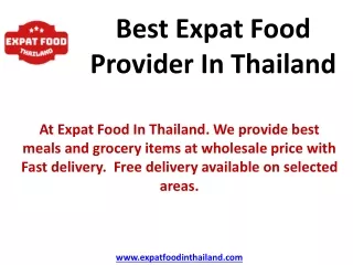 Best Expat Food Provider In Thailand | Expat Food In Thailand