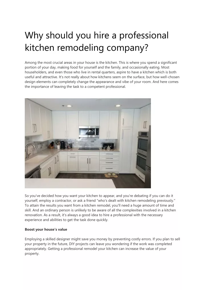 why should you hire a professional kitchen