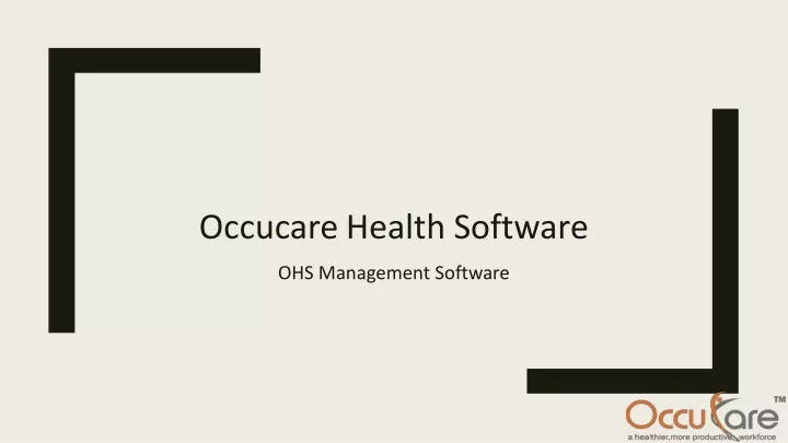 occucare health software