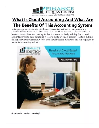 What Is Cloud Accounting And What Are The Benefits Of This Accounting System