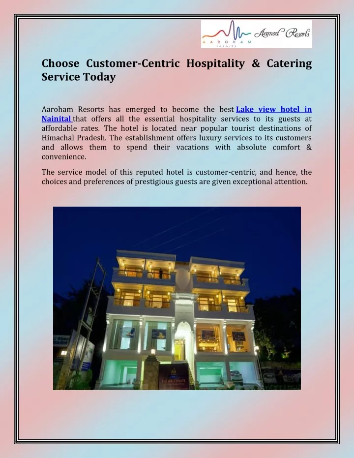 choose customer centric hospitality catering