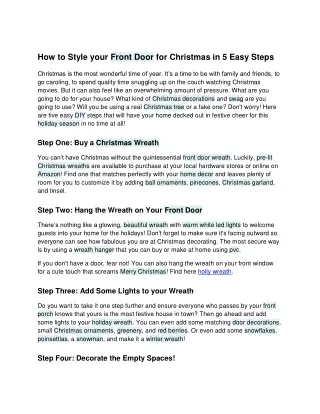 how to style your front door for christmas