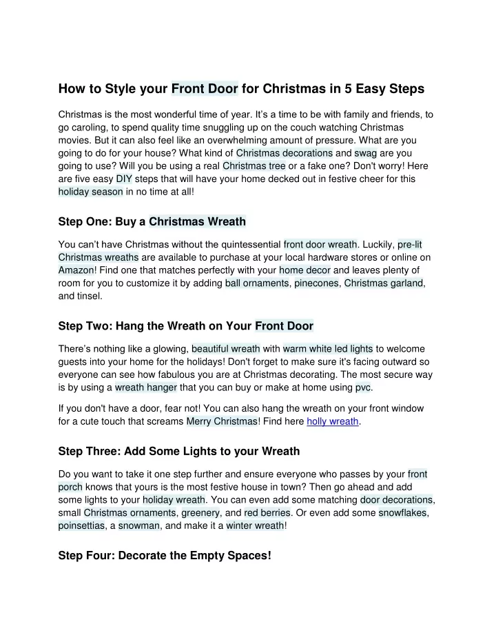 how to style your front door for christmas