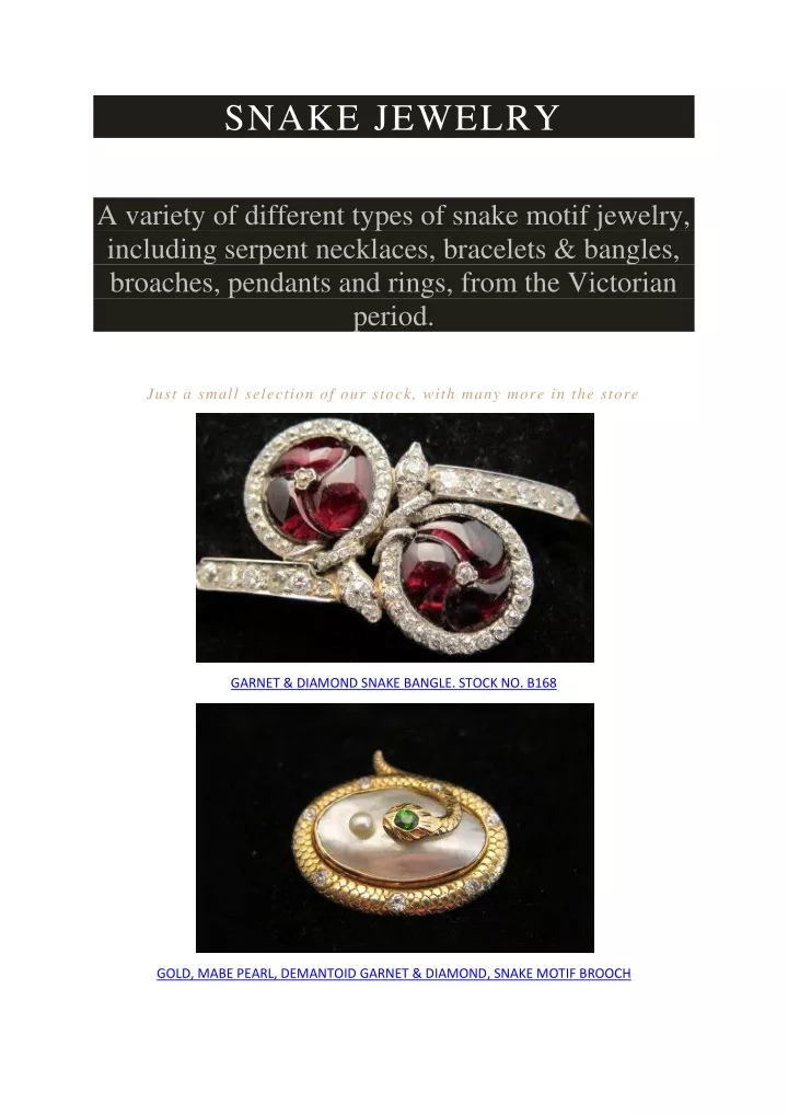 snake jewelry
