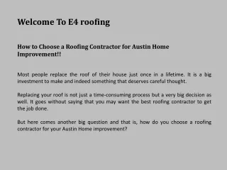 How to Choose a Roofing Contractor for Austin Home Improvement