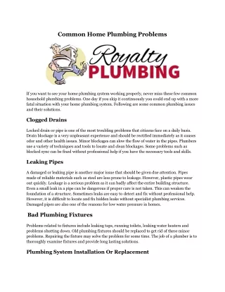 Bad Plumbing Fixtures_ Damage Your Plumbing System