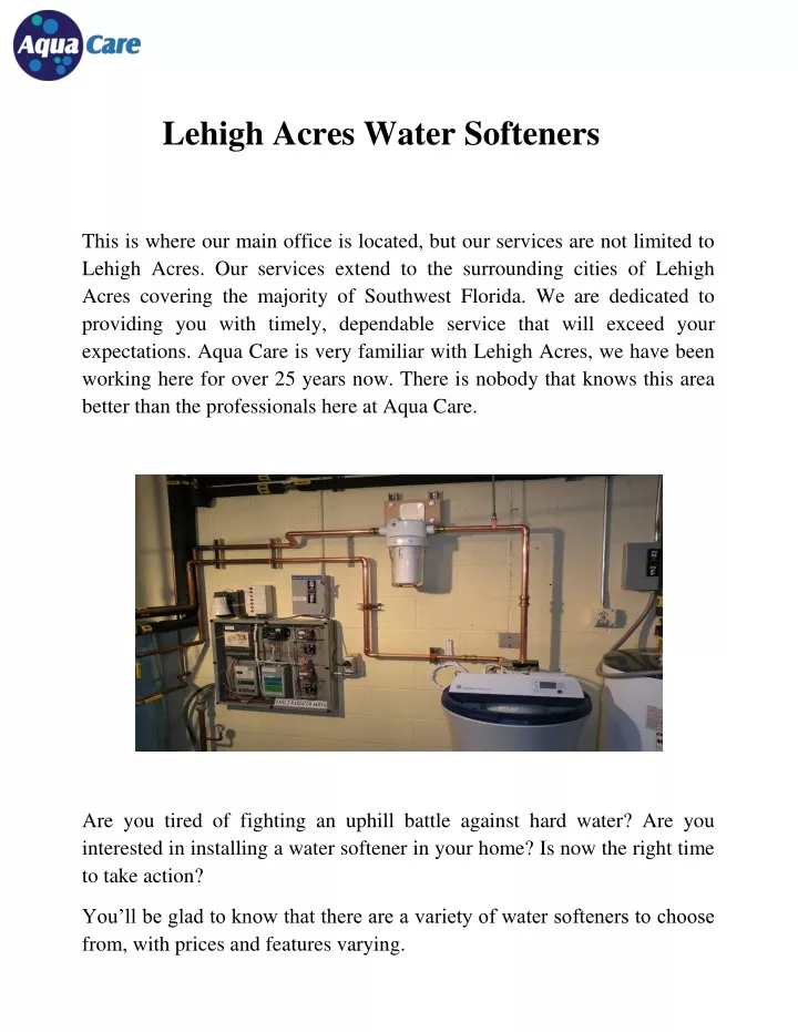 lehigh acres water softeners