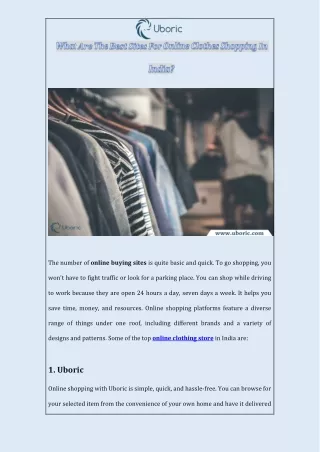 What Are The Best Sites For Online Clothes Shopping In India?