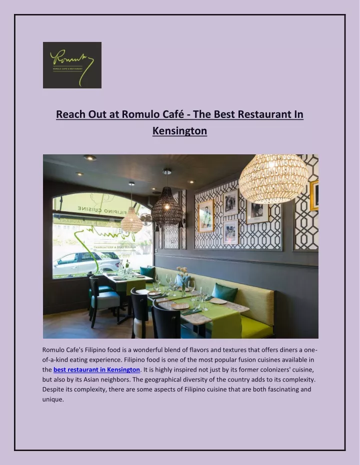 reach out at romulo caf the best restaurant