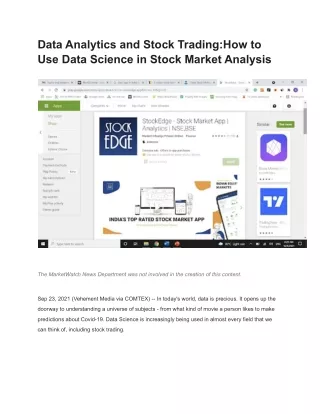 How to Use Data Science in Stock Market Analysis