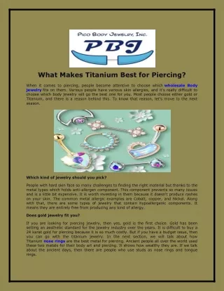 What Makes Titanium Best for Piercing