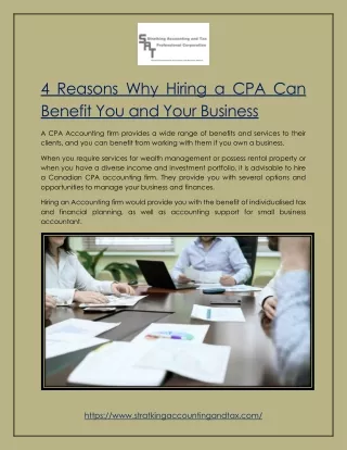 4 Reasons Why Hiring a CPA Can Benefit You and Your Business