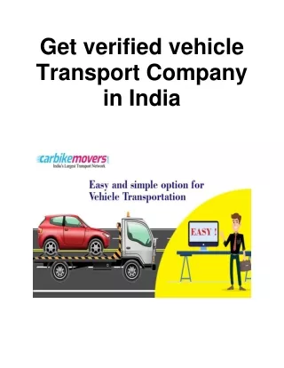 Get verified vehicle transport company in India-converted