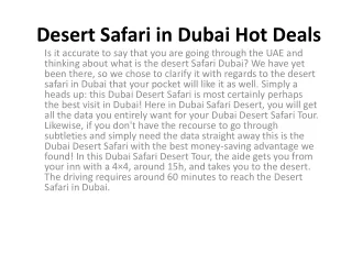 desert safari in dubai hot deals