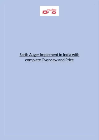 earth auger implement earth auger implement