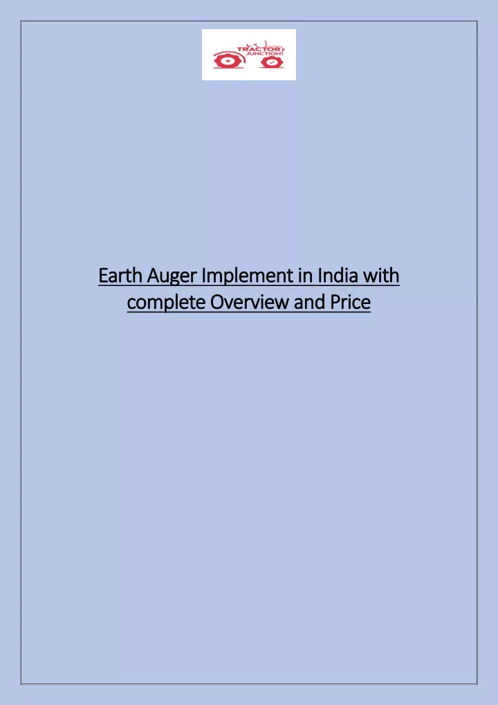 earth auger implement earth auger implement