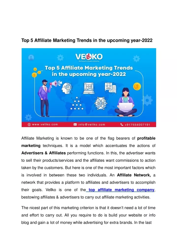 top 5 affiliate marketing trends in the upcoming