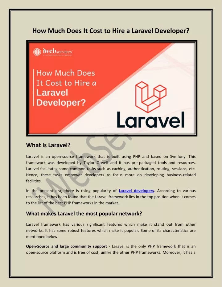 how much does it cost to hire a laravel developer