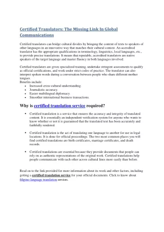 certified translators the missing link in global