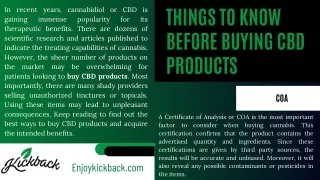 Things to Know Before Buying CBD Products