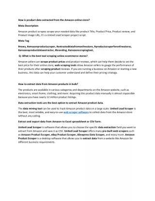 how is product data extracted from the amazon