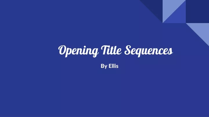 opening title sequences