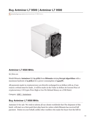 buy antminer l7 9500 antminer l7 9500