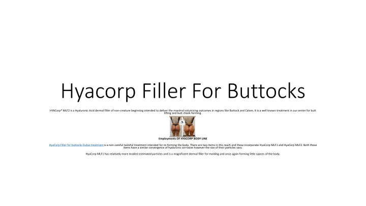 hyacorp filler for buttocks