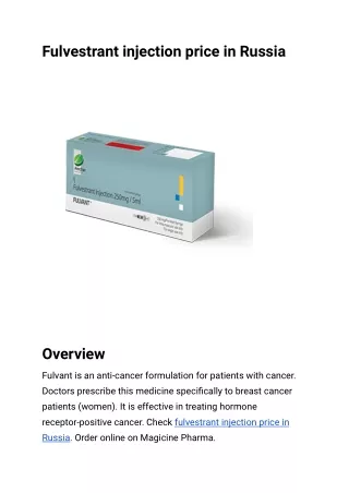 fulvestrant injection price in russia