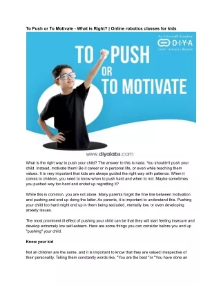 to push or to motivate what is right online