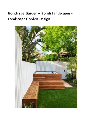 Bondi Spa Garden – Bondi Landscapes - Landscape Garden Design
