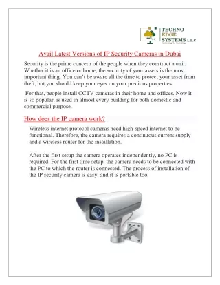 avail latest versions of ip security cameras