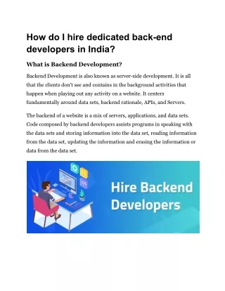 How do I hire dedicated back-end developers